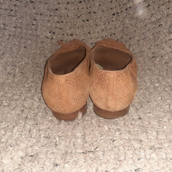 Vintage THIERRY RABOTIN-Perforated Chestnut Suede Ballet Flats-Sz 37.5-Excellent - Picture 5 of 8